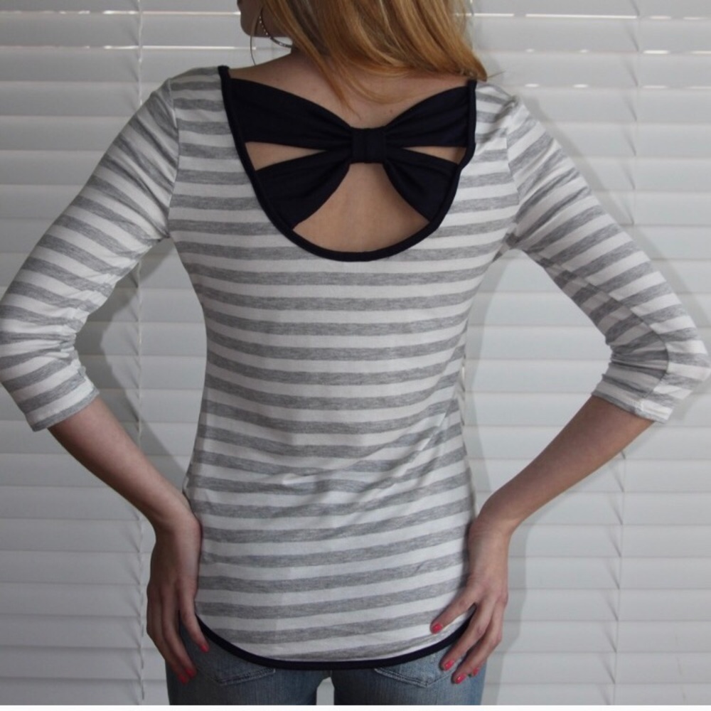 Striped Top w/ Cross Back